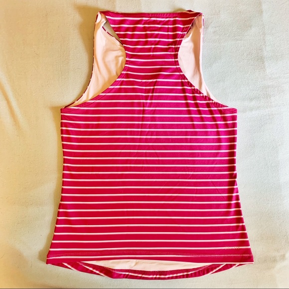 Nike Dri Fit Pink Striped V-Neck Tennis Tank - Picture 4 of 6